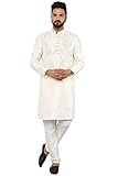 SKAVIJ Men's Tunic Art Silk Kurta Pajama Set Ethnic Indian Party Wear Dress Suit (X-Large,...