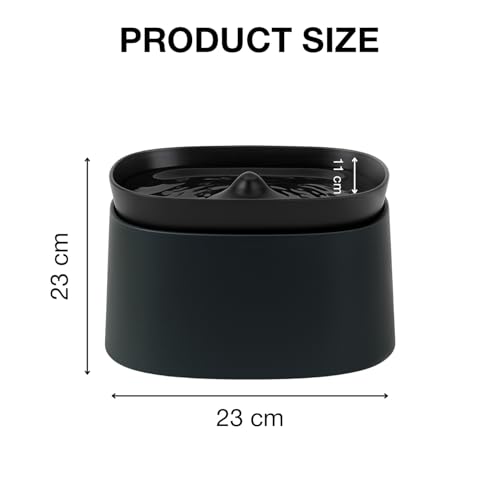 Image of Automatic Pet Water Fountain for Cats and Dogs | Ultra-Quiet | BPA-Free & Easy to Clean | Large Capacity Water Dispenser | Promotes Fresh Hydration | Indoor Fountain for Small Cats (Black)
