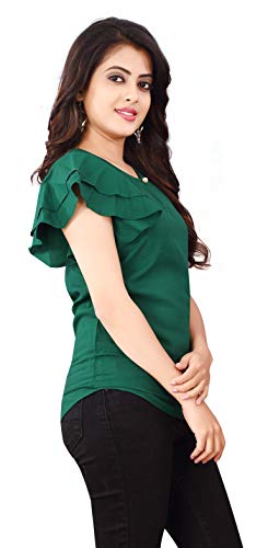 Image of DHRUVI TRENDZ Women's Plain Regular fit Top