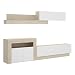 Homely - Mueble de salón Modular ENNA Color Blanco Brillo y Natural de 261 cm