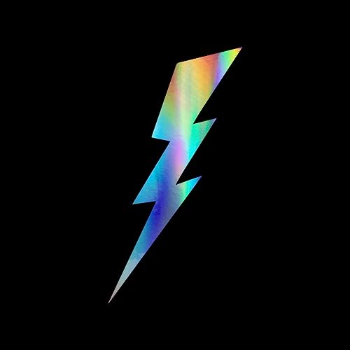 Image of Lightning Bolt Sticker Vinyl Decal Notebook Car Window Laptop 4 inch x 8 inch (Holographic)