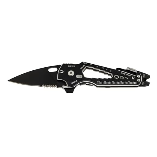TRUE SmartKnife+ 15-in-1 Multi-Tool | Super Sharp Black Oxidized Pocket Knife and Multi-Tool