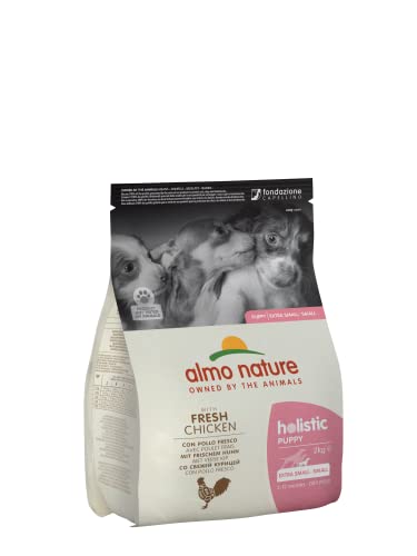 almo nature Holistic Puppy XS-S, Crocchette per Cuccioli con Pollo Fresco - Sacco da 2 kg