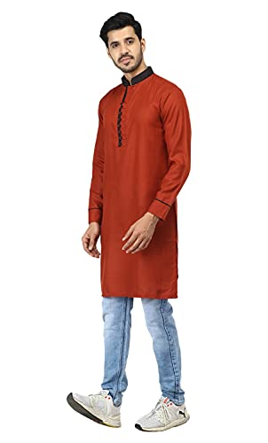 Image of Leriya Fashion Men's Slub Cotton pathan Suit Kurta