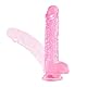 Realistischer Dildo Pink,19.5cm Jelly Dildo mit Saugnapf,Flexible Dong für Analdilos Herren Damen