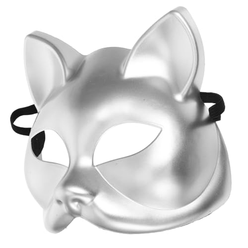 RORPOIR Blank Cat Masks for DIY Projects Lightweight Half Face Animal Masks for Halloween Masquerades Themed Parties Plastic Comfortable Fit Paintable Canvas for Creative Designs