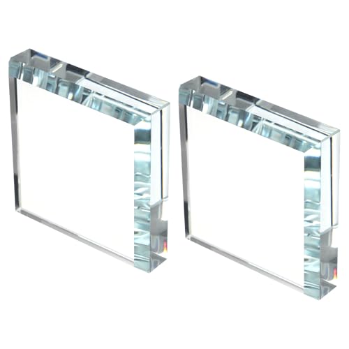 Presse-papiers en verre transparent de 8x8 cm PATIKIL pour le bureau