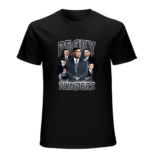 Handmade Noodles Vintage Inspired Peaky Shirt Blinders Show Tom Shelby Family England Vintage T Shirt Short Sleeve Funny Top Black XL