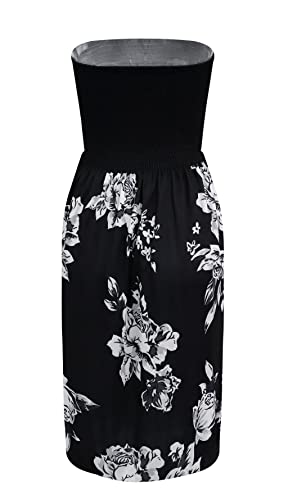 Image of Zyyfly Summer Strapless Dress for Women Tube Top Sundress Casual Beach Cover Ups