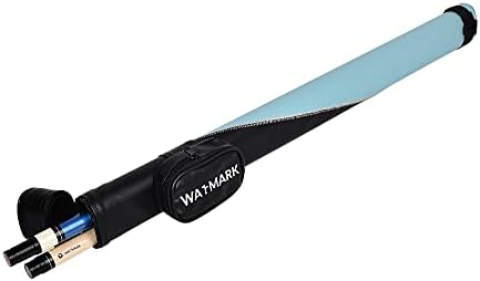 WAYMARK Billiard/Pool Cue 1x1 Hard Case, Holds 1 Complete 2-Piece (1 Butt/1 Shaft) Cue Stick Carrying Case(Black+Blue)