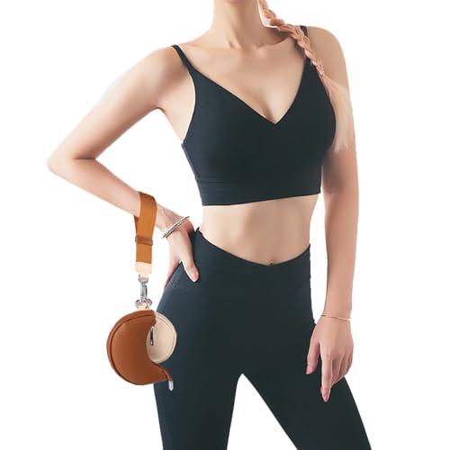 Dual Pouch Wristlet Keychain Wallet Double keychain wallets Mini Pouch Coin Purse Women Coin Detachable Wrist Zip Bag (Pinkg&Brown)4