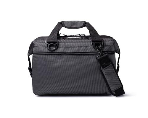 AO Coolers Expedition Ballistic Soft Cooler, Insulated, Leak Proof, and Abrasion Resistant, 24-Can, Black/Charcoal
