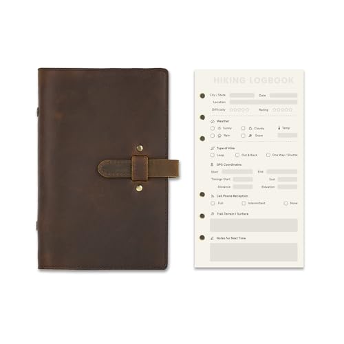 Natmisz: Hiking Logbook, Hiking Journal With Prompts To Write In, Trail Log Book, Hiker's Journal, Hiking Journal, Hiking Log Book, Hiking Gifts, A6 Size Binders 50 Pages