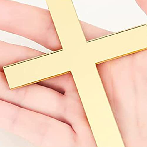 Abaodam 20 Peças Toppers De Bolo De Batismo Cruzando Cupcake Toppers Topper De Bolo De Acrílico Para