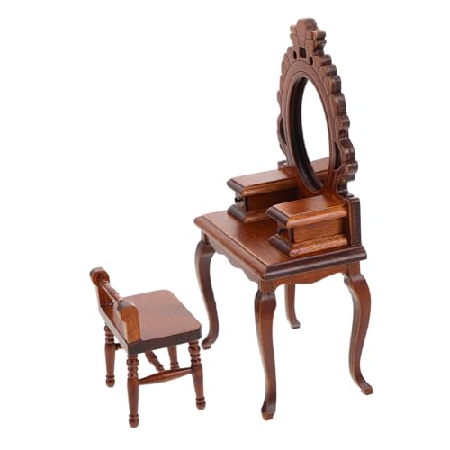 Décor cosy pour chambre miniature avec miroir et tabouret de style authentique