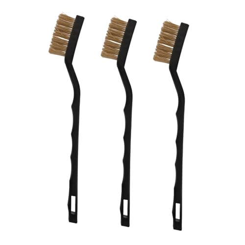 BELLIFFY 3 Piece Mini Brass Wire Brush Set Cleaning Brush for Rust Removal for Cleaning