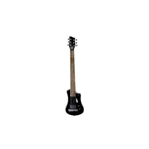 Hofner – Guitarra – Negro traje de tamaño completo cuello viajes guitarra eléctrica w/funda