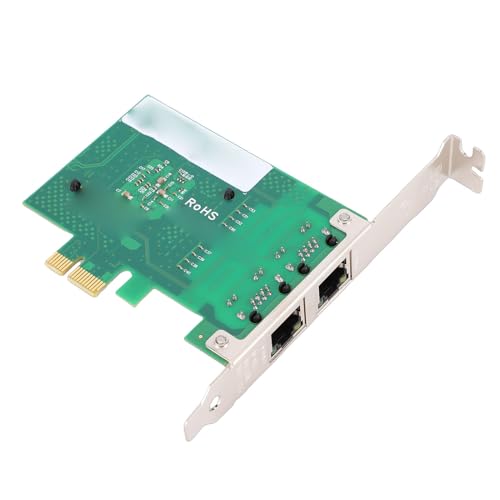 GOWENIC Adaptador de red Gigabit Ethernet, tarjeta de red PCI Express con 2 puertos RJ45, modo ahorro de energía y descarga de suma de comprobación IP para control industrial y servidores miniatura 5