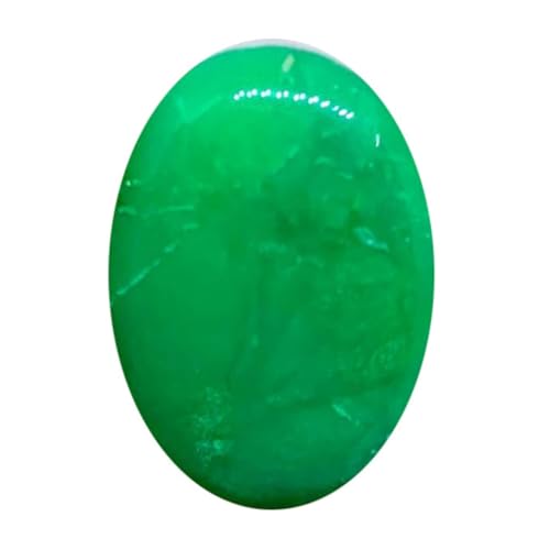 Pierre gemme chrysoprase verte 31x21x4mm pour fabrication bijoux DIY et bague