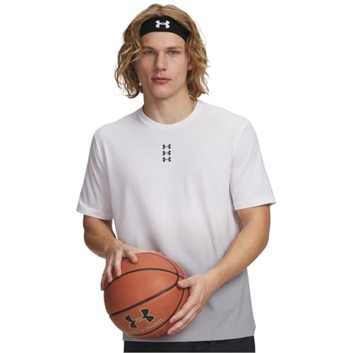 T-shirt triple logo Under Armour pour homme en coton stretch noir