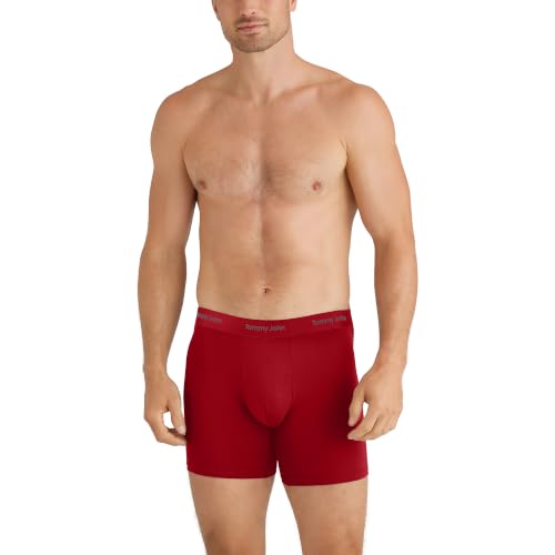 Image of Tommy John Men's Luxe Modal 6 inch Mid-Length Boxer Brief Underwear 3-Pack