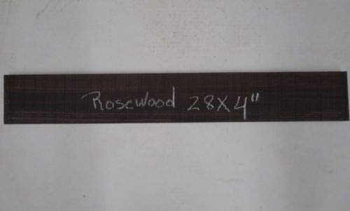 Exotic Wood Zone 1 Pc BEAUTIFUL GUITAR LUTHIER BASS ROSEWOOD FRETBOARD 28 X 4"