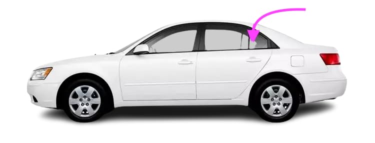 Rear Left Driver Side Vent Window Glass Compatible With 2006-2010 Hyundai Sonata 4D Sedan Models