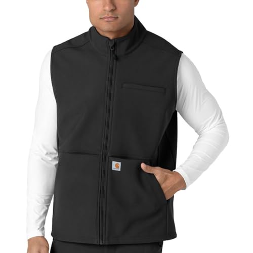 Carhartt Scrubs C82023 Rugged Flex® Modern Fit Bonded Fleece Vest - Small Regular - Black