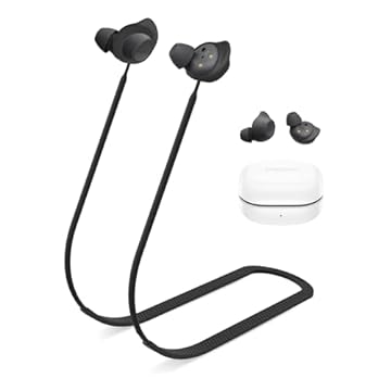 Para Galaxy Buds FE, silicone macio especial design antiderrapante esportivo antiperda acessórios de cordão compatível apenas com fones de ouvido Samsung Galaxy Buds FE cordão de pescoço (preto)