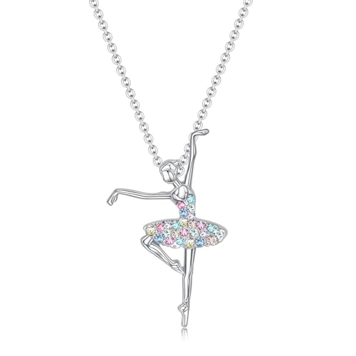 COYUN Gymnast Charm Halskette Gymnastik Geschenke für Mädchen Flipping Gymnastik Sport Herz Anhänger Halskette Edelstahl Inspirierende Schmuckgeschenke für Frauen Turner Trainer Sport Ballerina