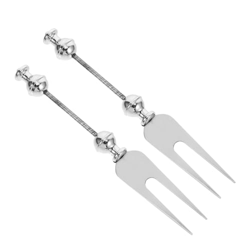 HOMOCONO Beaded Fruit Fork Silverware Diy Charcuterie Fork Elegant Dinner Forks Tableware