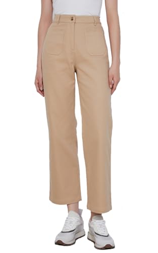 Vêtement de luxe pour femme : pantalon long en coton chic style créateur