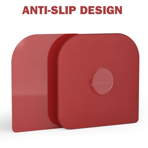 Image of Pan Scraper, 10 Pcs Pot Scraper Plastic, Pot Scraper Non Scratch for Cast Iron, Pot and Pan Cleaning, Sturdy Scraper Kitchen Tool, Red