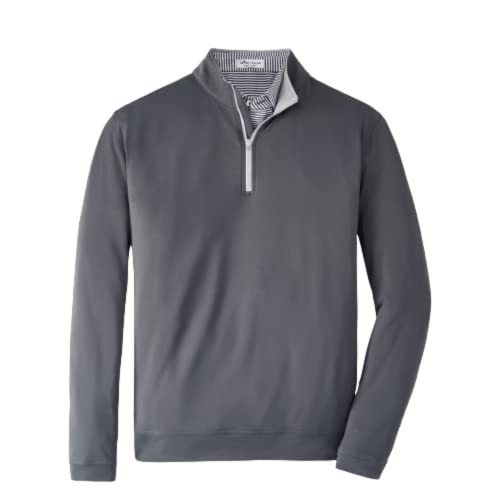 PETER MILLAR Mens Quarter Zip Knitwear, M, Grey