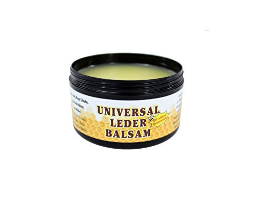 vom Pullach Hof Lederbalsam Universal 250ml mit echtem Bienenwachs zur Pflege und Reinigung von Schuhe Lederbekleidung Möbel Handtaschen Motorradbekleidung Zaumzeug Sättel Bienen Wachs Leder