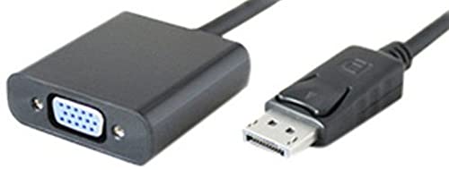 Adaptateur DisplayPort VGA noir avec signal stable sans perte de qualité