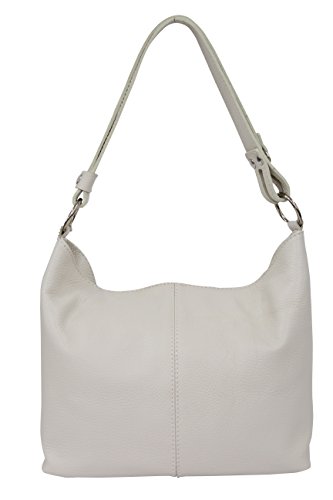 AMBRA Moda Sac à main en cuir pour femme, sac poté épaule GL005 (beige)