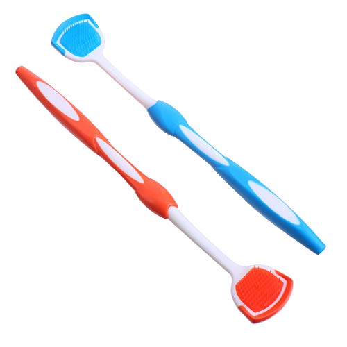 Healeved 2pezzi Puliscilingua Riutilizzabile per Adulti Raschietto per Lingua Spazzola per Igiene Orale Combatti Alito Cattivo Rimuove Residui