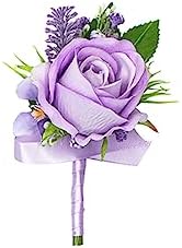 1Pc Single Purple Lavender Boutonnieres for Men Wedding Prom, Art...