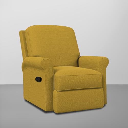 Image of CASALIVING Mersin Comfy Fabric Single Seater Recliner Chair, Recliner Sofa for Relaxing, Recliner Chair for Home Relax (Yellow) | Premium Fabric Sofa