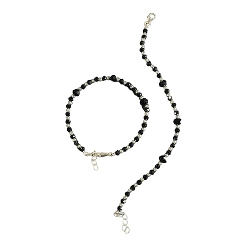 925 Sterling Silver Black Beads Najariya - Style#182