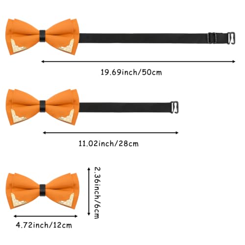 Image of Bow Ties for Men Women Metal Gold Bowtie, Pre Tied Mens Bow Tie Tuxedo Bowties Men for Prom Wedding Party