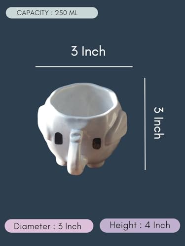 Image of Weaving Home Ceramic Coffee Mug - The Cutest Ele Mug with Easy to Hold Handle Design, Microwave and Dishwasher Safe