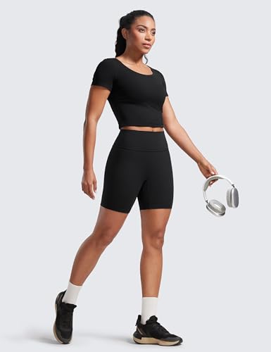 CRZ YOGA Secretsculpt Womens Butterlift High Waist Scrunch Butt Biker Shorts 6 Inches - No Front Seam Workout Gym Booty4