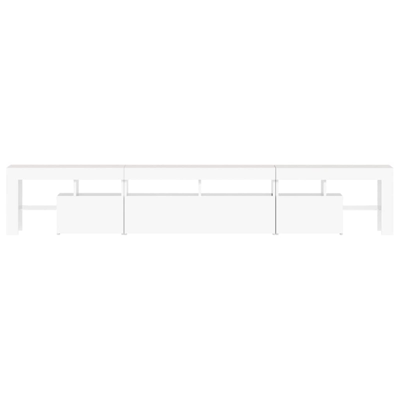 Mueble para TV de 230 cm, Mueble de TV con iluminación LED, Muebles de Salón, Aparador TV Salón, Mueble TV Salon, Diseño Moderno, Elegante, Blanco 230x36,5x40 cm