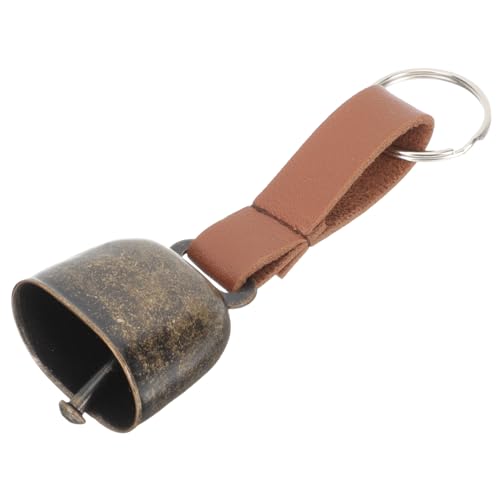 Mikikit Cloche de Vache Vintage Bronze Petite Clochette Extérieure Anti-Perte pour Animaux Ornements Sonores pour Colliers de Chiens et Randonnée