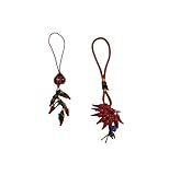 2 porte-clés en verre : hibou ou coccinelle Cornes verre Antijella Porte-bonheur + 1 porte-clés pendentif cornes piments corne amulette horn charms lucky gobbo ski napolitain