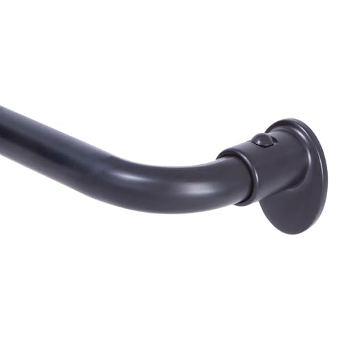 Sun Zero SN79231 Blackout Room Darkening Wrap Around Curtain Rod, 48-86' Adjustable Length, Black Finish, 5/8' Diameter Steel Tube