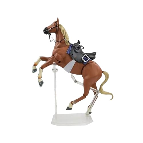 Figurine cheval modèle animal articulé statue simulation jaune