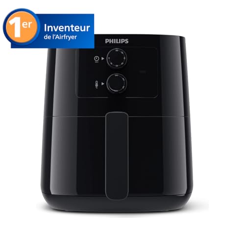 Philips Essential Airfryer, Poêle De 4,1 Litres, Friteuse Sans Huile, Technologie Rapid Air, Application HomeID, Contrôle De l'Heure Et De La Température, Noir (HD9200/90)